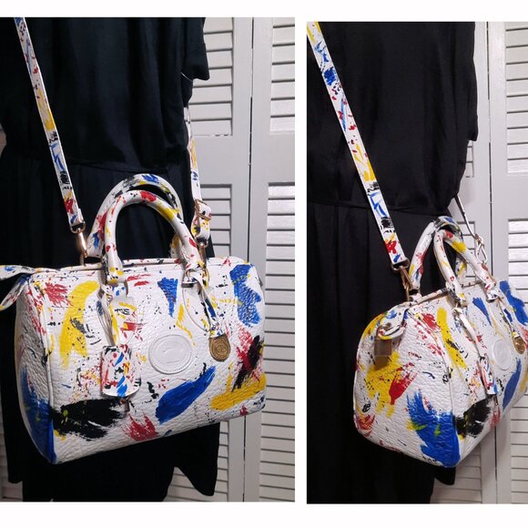 Dooney & Bourke Dipinta Inspired Hand Painted Vintage Speedy Style Bag - Picture 3 of 15